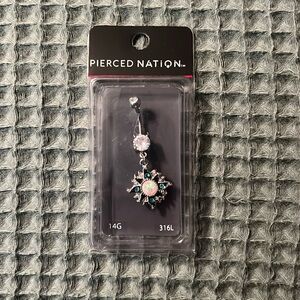 14G Silver Blue Sun Belly Ring
